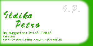 ildiko petro business card